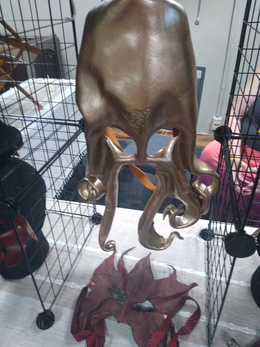 paganunityfest's tweet photo. Sword Moon marked these gorgeous tapestries down to $5. 
The Mead/Wines pouch is too cool (be stylish!) But the Cthulhu mask is insane! https://t.co/9yQLhS37Sv