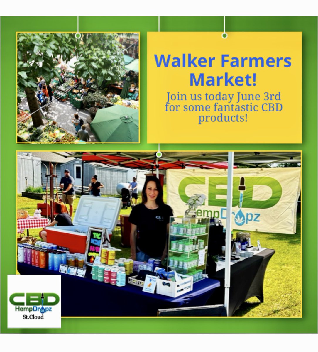 CBDofstcloud's tweet photo. Don’t forget 📝 every #weekend this summer we’ll be at the Farmers Market ☀️ Check out our amazing selection there or online at https://t.co/grpbEAvJtr 💻 #CannabisCommunity #CBD #cbdoil #hemp #SaturdayVibe #wellness #health #farmersmarket #canna #SummerVibes #cannabisculture https://t.co/BBYTV6MHAw