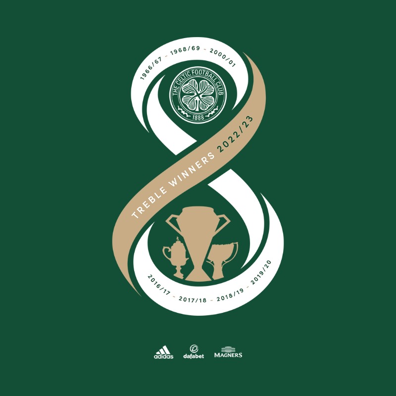 CelticFC's tweet photo. 🏆 #cinchPrem 
🏆 #ViaPlayCup 
🏆 #ScottishCup 

Make mine a Treble! 🍀🥃