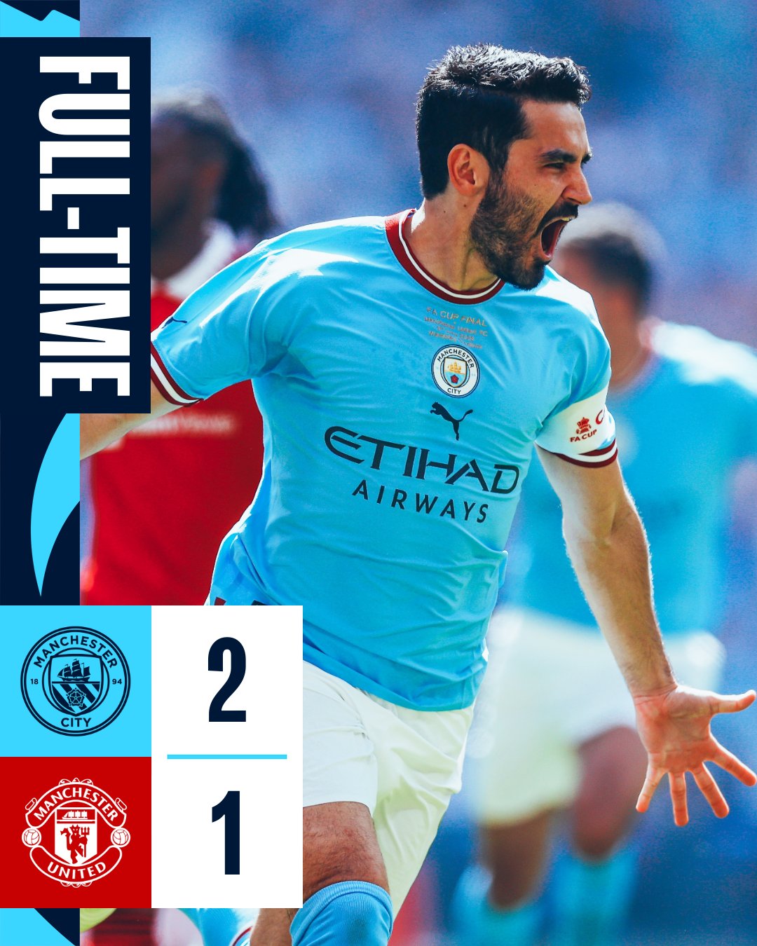 Manchester City vs Manchester United 2-1 – as it happened