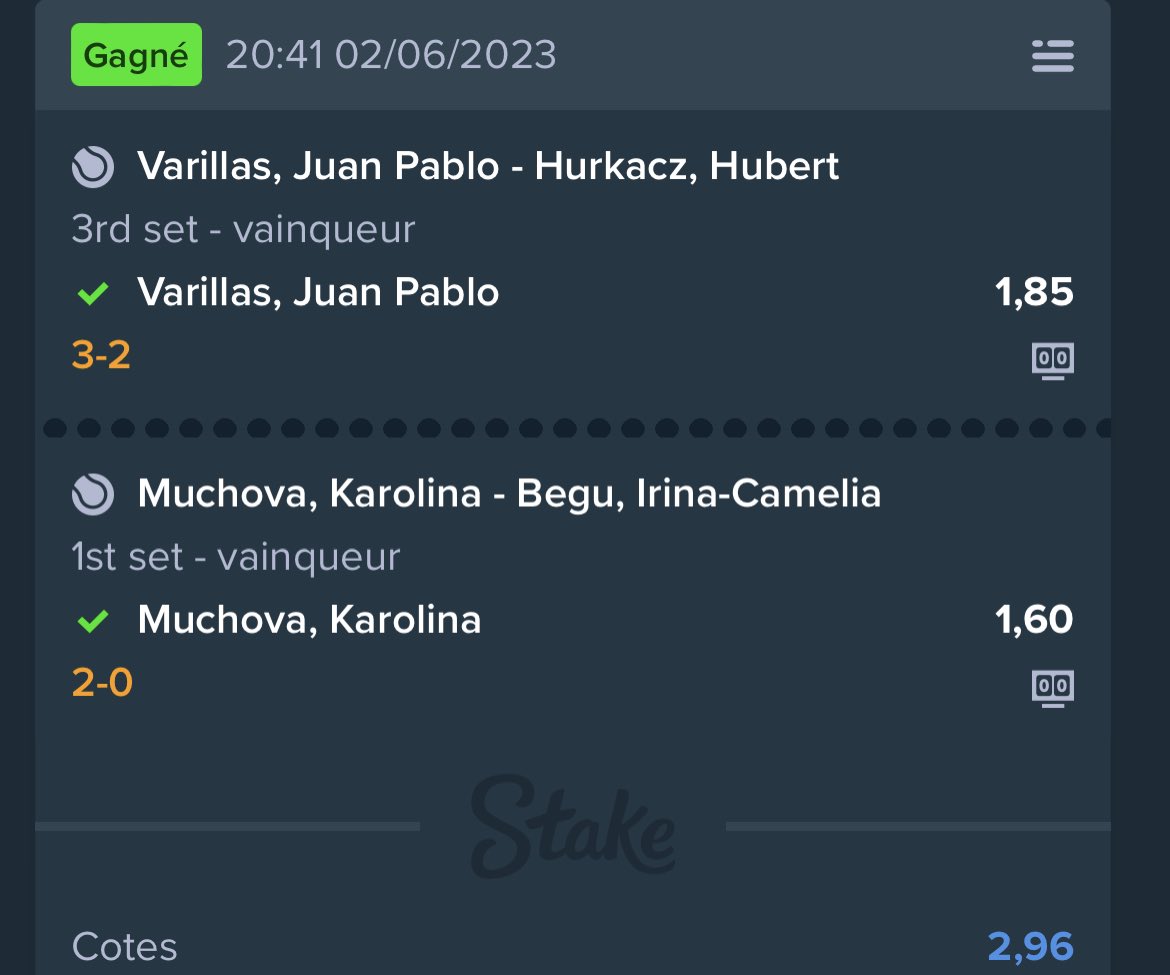 trappronos's tweet image. Belle journée hier 🤑

J’ai esquivé la douille de « Norrie gagne 1 set » en faisant un cashout.

Cote à 5 qui passe à 2,83 ✅
Cote à 2,52 ✅
Cote à 2,96 ✅

#TeamParieur