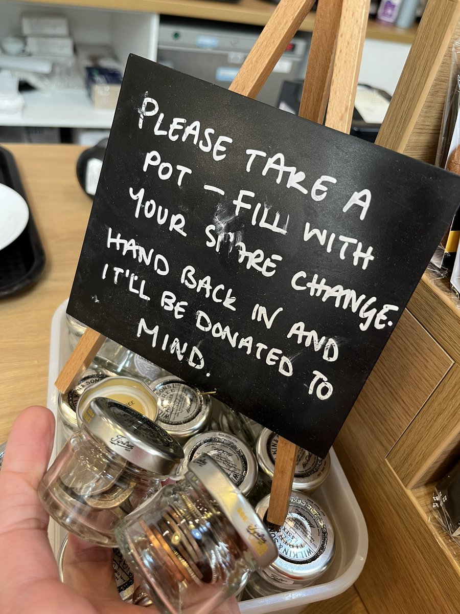 Brilliant idea in <a href="/DunelmUK/">Dunelm</a> collecting spare change for <a href="/MindCharity/">Mind</a> 
#creativefundraising