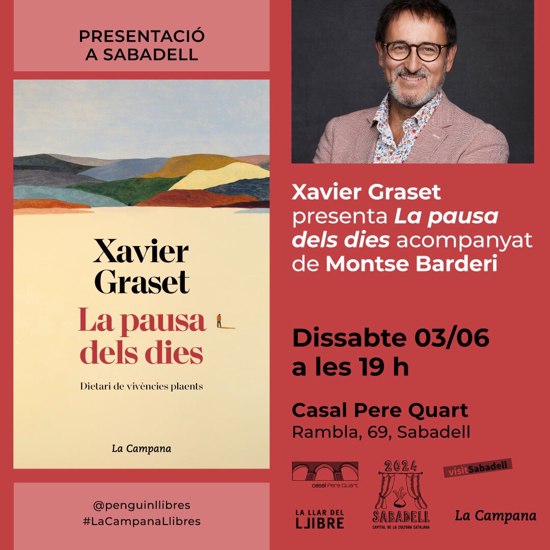 A les 19h Pausa a Sabadell amb @montsebarderi al Casal Pere Quart @LaLlardelLlibre @penguinllibres #LaCampana #lapausadelsdies