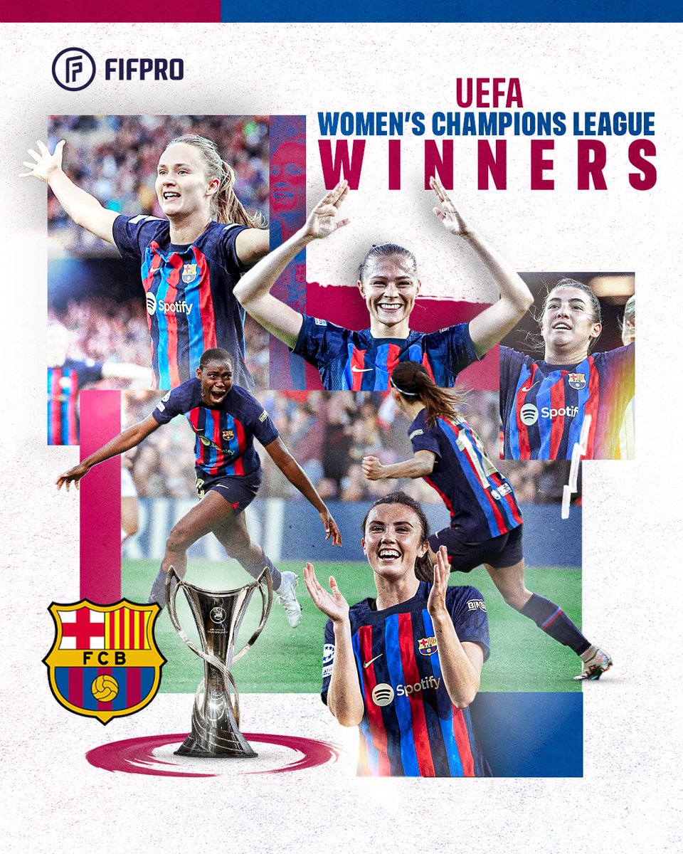 Champions!🏆

Congratulations <a href="/FCBfemeni/">FC Barcelona Femení</a> - <a href="/UWCL/">UEFA Women’s Champions League</a> winners!

#UWCLFinal