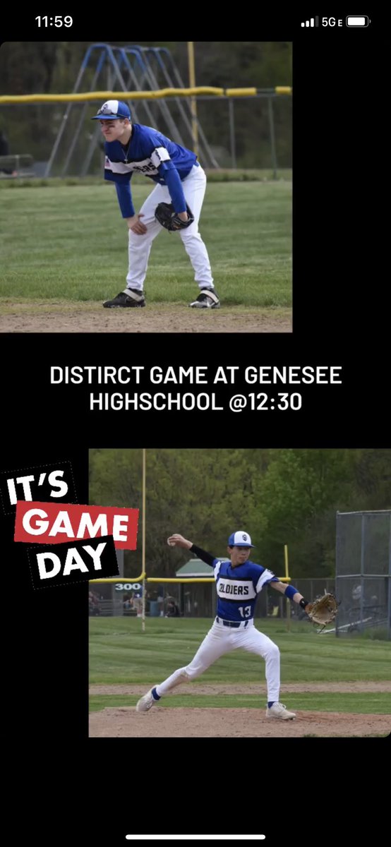 jlun13's tweet photo. Big game today for #13 and his team! ❤️⚾️ #GoSoldiers https://t.co/GAmc22MUxT