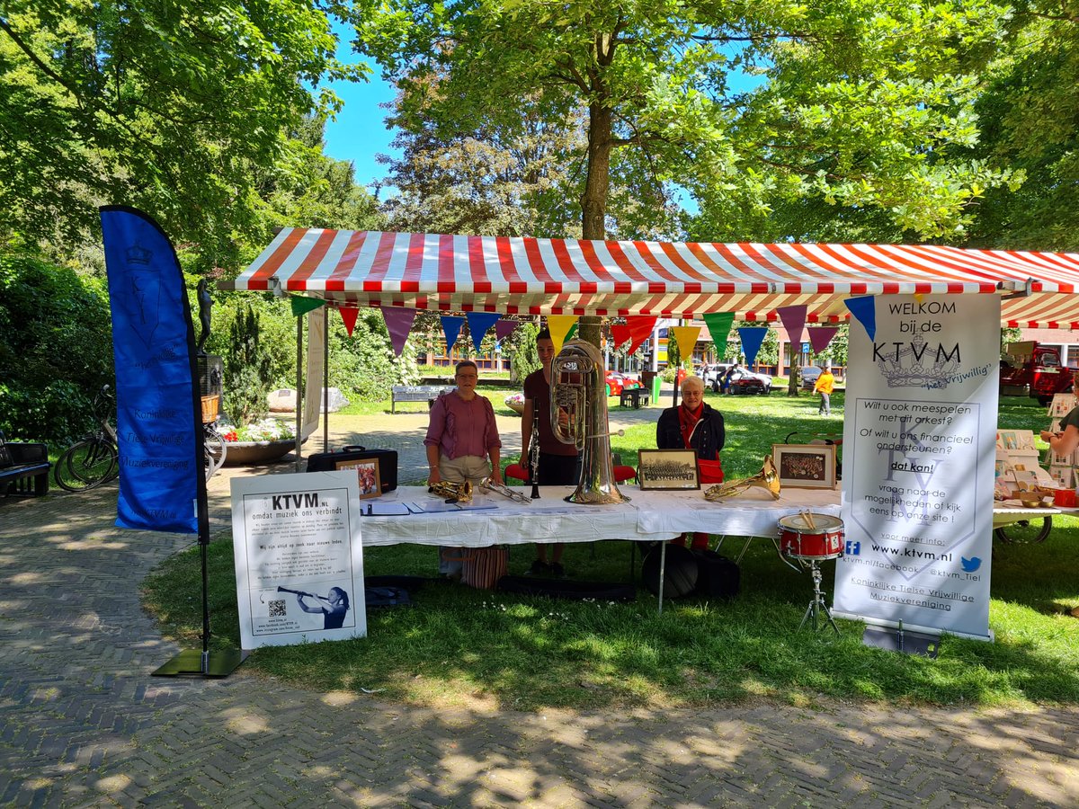 ktvm_tiel's tweet photo. Dag van Tiel en wij zijn erbij! Met een leuke prijsvraag en veel informatie over muziek maken bij onze vereniging. Geschikt voor jong en oud🎶 https://t.co/jkOG88fQXm