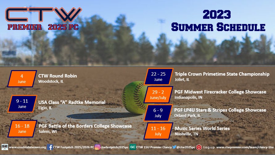 We are looking forward to seeing you at our games this summer!