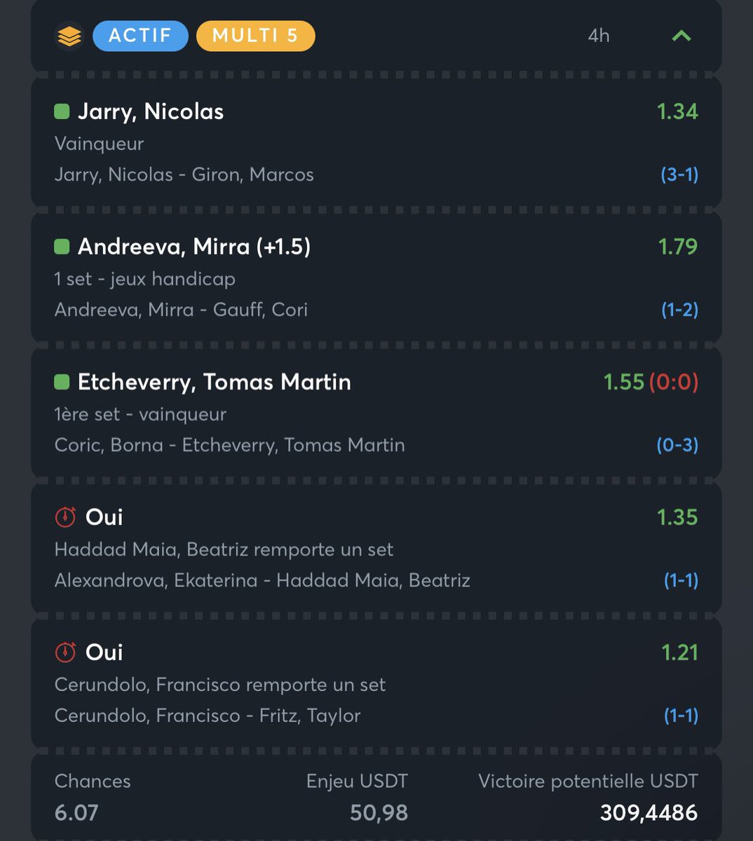 trappronos's tweet image. Et mon seul ticket du jour qui passe à l’instant, merci Cerundolo ! 

Cote à 6 💵

#TeamParieur