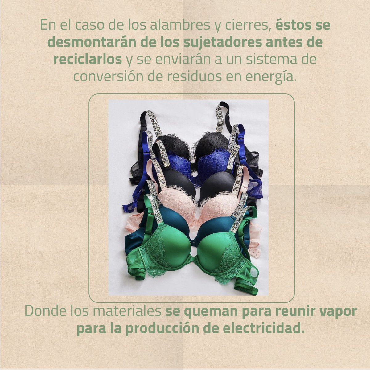 revistaelements's tweet photo. ♻️🌿 ¿#SabiasQue la marca @VictoriasSecret marca un hito en la sostenibilidad con su nuevo producto? el "Forever Bra", siendo fácilmente reciclable 🌸🔄
#RevistaElements #concienciayequilibrio #modasostenible #ambiente https://t.co/cueU39mp9d