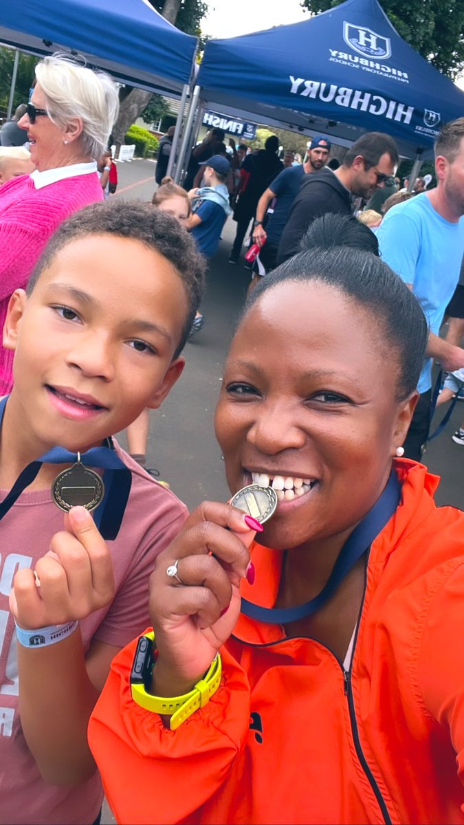 noxbloom's tweet photo. Highlight of my day 👌🏾
5km run with my boy and collected our medals 🏅 

And mom celebrated with a few glasses of mimosa 🥂 🎉💃🏽
#SchoolFunRun https://t.co/Rku7XHBwON