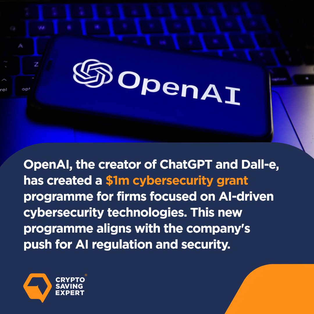 #OpenAI commits $1m to support AI cybersecurity initiatives 🤖