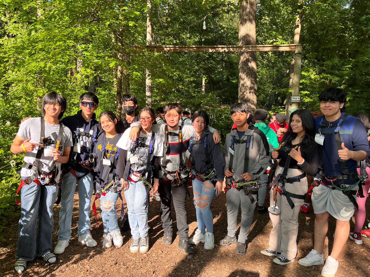 MoCoRec's tweet photo. The Youth Development #RecZone programs finished the year with a fun-filled high ropes course experience at The Adventure Park of Sandy Springs. Youth from all six RecZone sites participated! #MoCoRec #Adventure https://t.co/rjsJtGXBSv