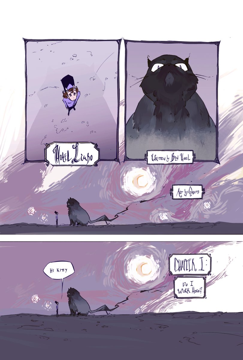 a comic I did a few chapters + design for just released on webtoon! check it out if you like whimsical stories with a side of dark comedy & mystery 🐈⬛