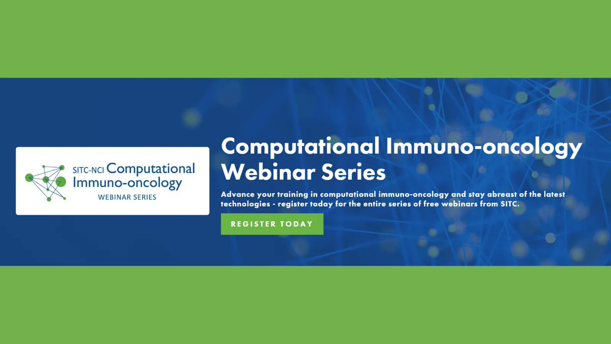 SAVE THE DATE: The 2023 @sitcancer & @theNCI Computational #ImmunoOncology Webinar Series starts on June 28 at 12:30pm ET! Learn more: sitcancer.org/education/webi… #CIM23