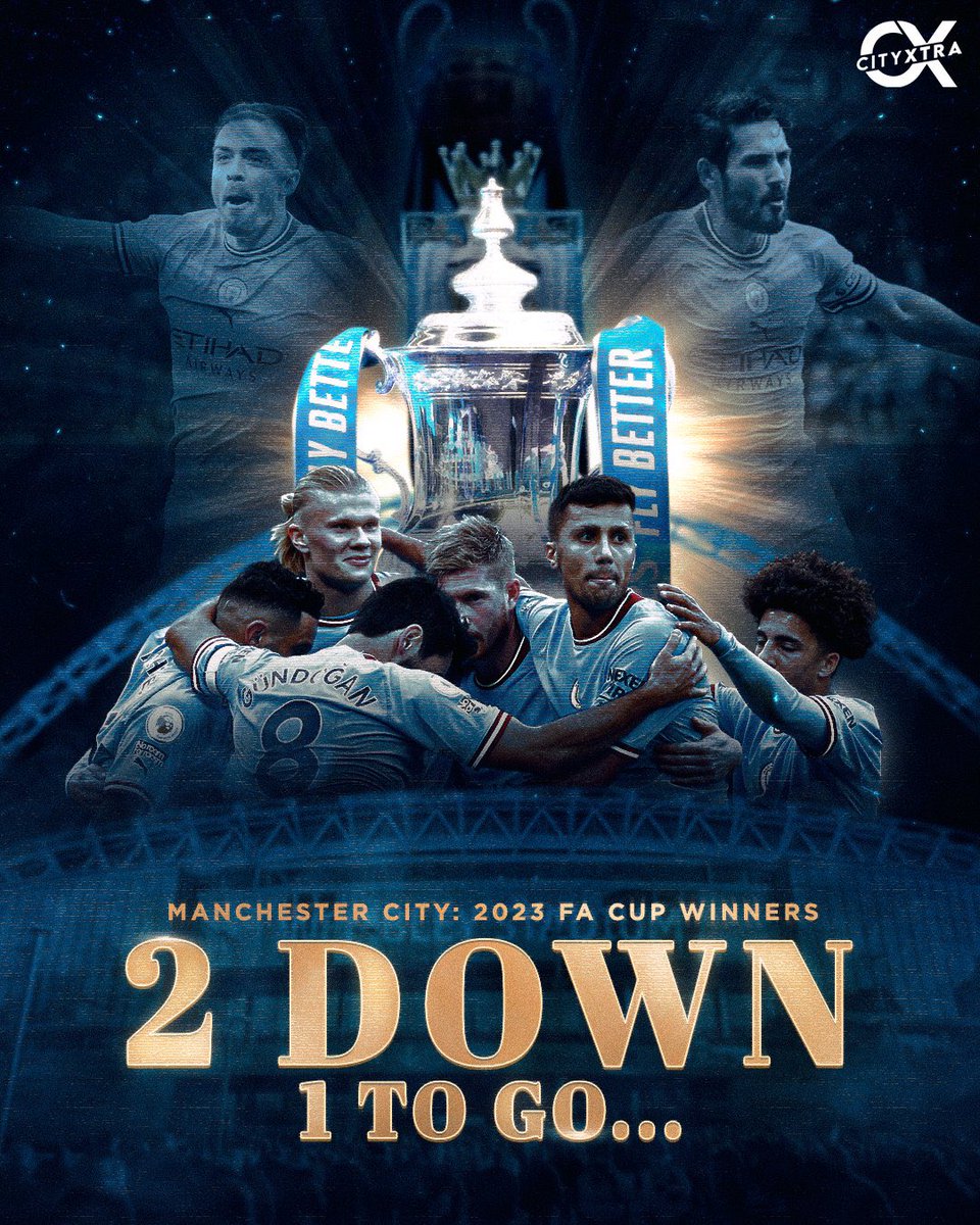 We are Manchester city… Road to treble. #comeoncity
