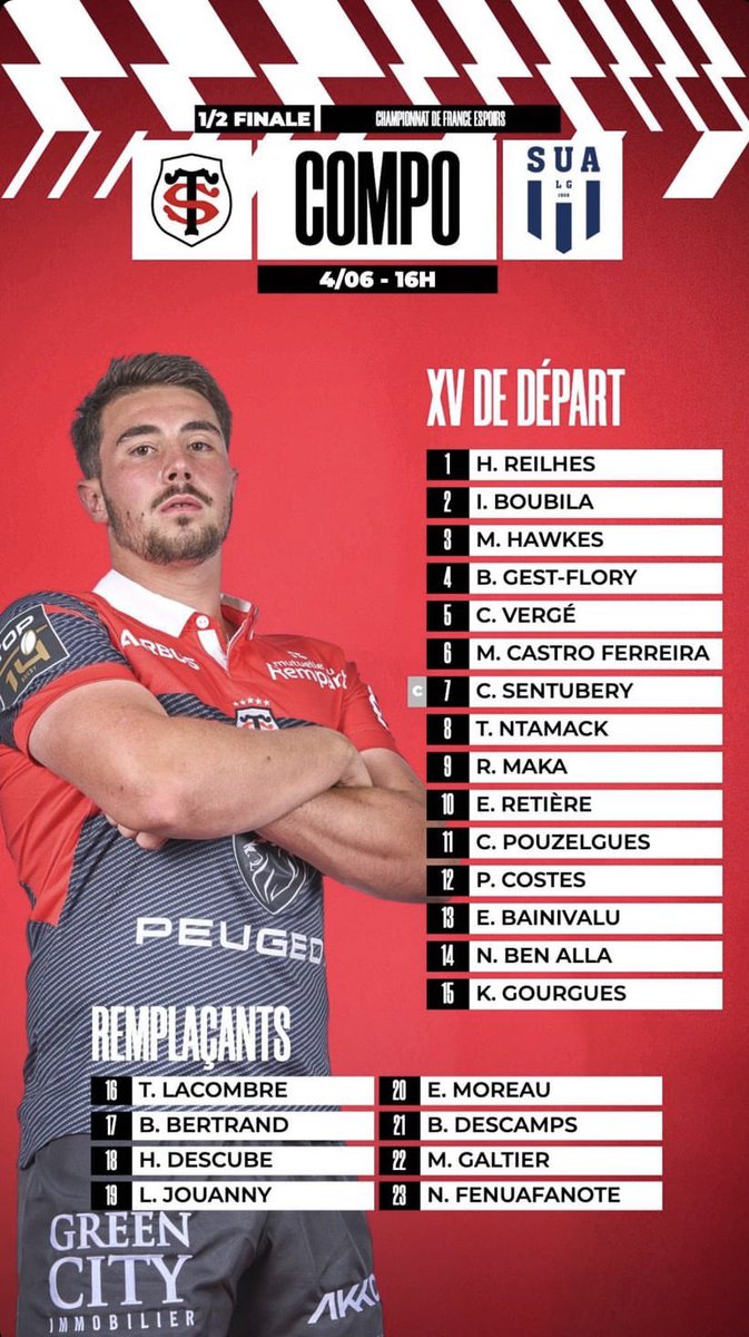 La compo de nos espoirs pour la demi finale contre Agen ! Allez les mecs y’a une finale à aller chercher !🔴⚫️