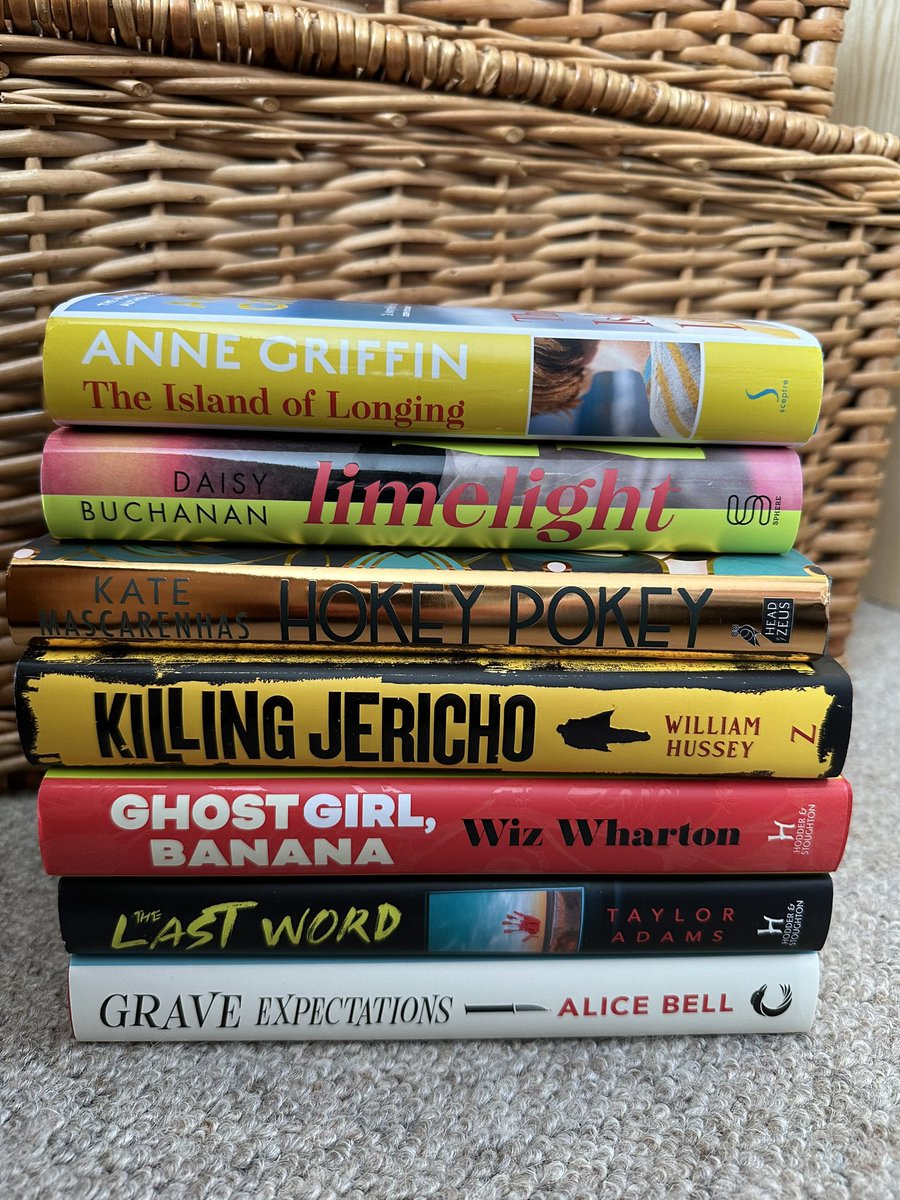 This weekends book purchases … #TheIslandOfLonging @AnneGriffin_ #LimeLight @NotRollergirl #HokeyPokey #KateMascarenhas #KillingJericho @WHusseyAuthor #GhostGirlBanana @Chomsky1 #LastLastWord #TaylorAdams & #GraveExpectations @ABeeWords  🥰📚📚📚📚📚🥰