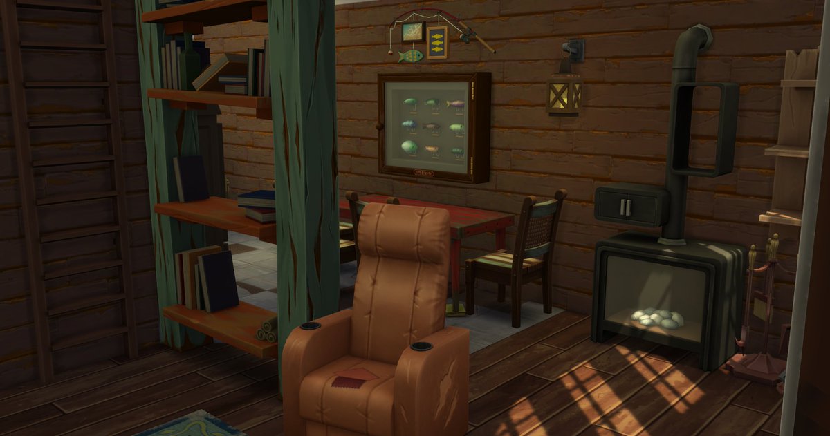 Rustic Cabin - Sorry for the lot outline, It's in Granite Falls and I didn't want to send someone on vacation first lol #Sims4 #showusyourbuilds #outdoorretreat On gallery, same ID