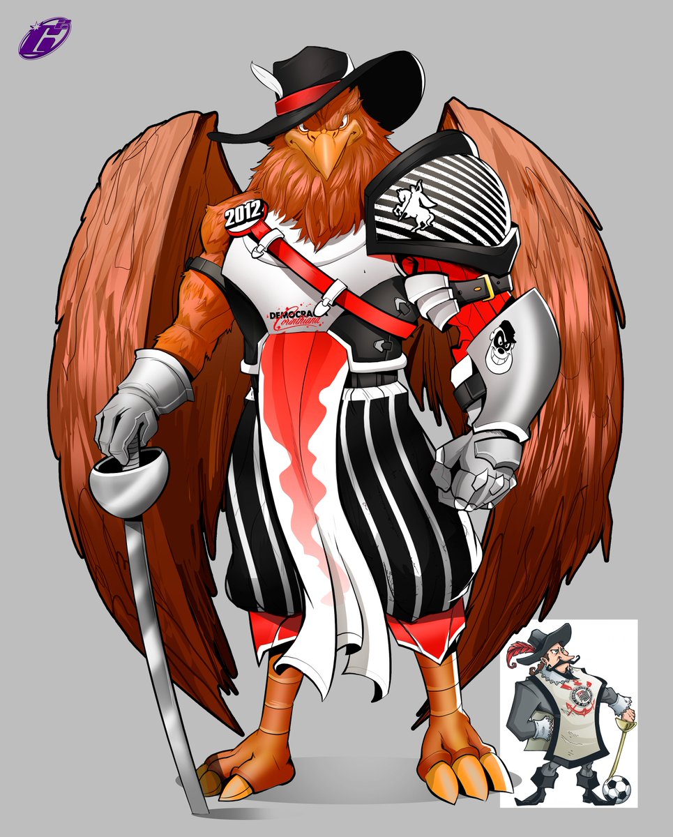 Desenhando os mascotes do brasileirão como personagens de luta 19  Corinthians, image size:965x1200