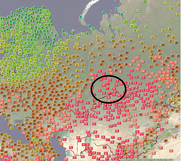 extremetemps's tweet photo. World climatic history writes a new incredible page today with an extreme heat wave in #Siberia
Temperatures exceeded 38C between lat 55N/57N.
38.3C Kurgan
37.9C Jalturovosk hottest day in history ! (for any month)
36.8C Tjumen June record
36.2C Vikulovo June record
etc https://t.co/JDowKpZxWc