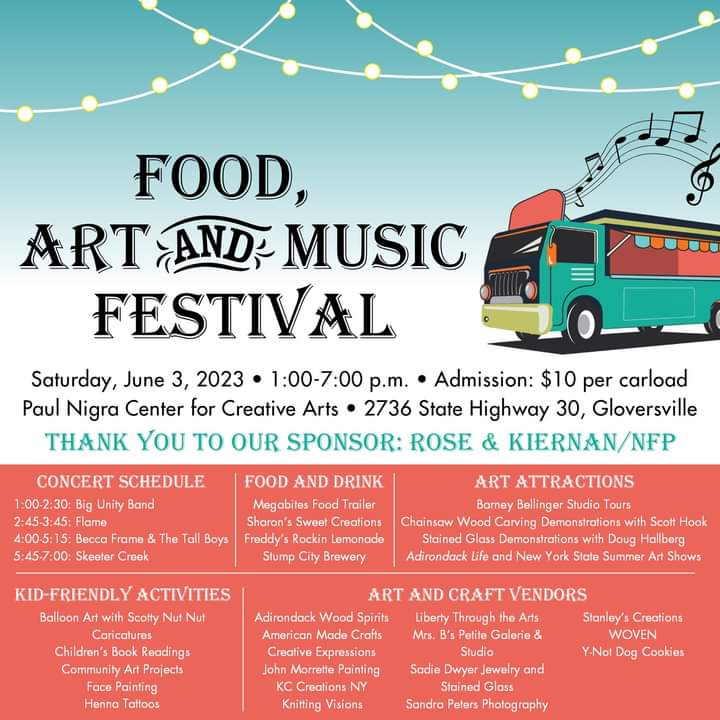 Today is the day!

Come out between 1 &amp; 7 p.m. to enjoy good food, beautiful art work, various vendors, lively music &amp; family-friendly fun. 

Admission is $10 a carload. Bring blankets and chairs to enjoy the concerts! Please be aware that we do not have an ATM on campus.