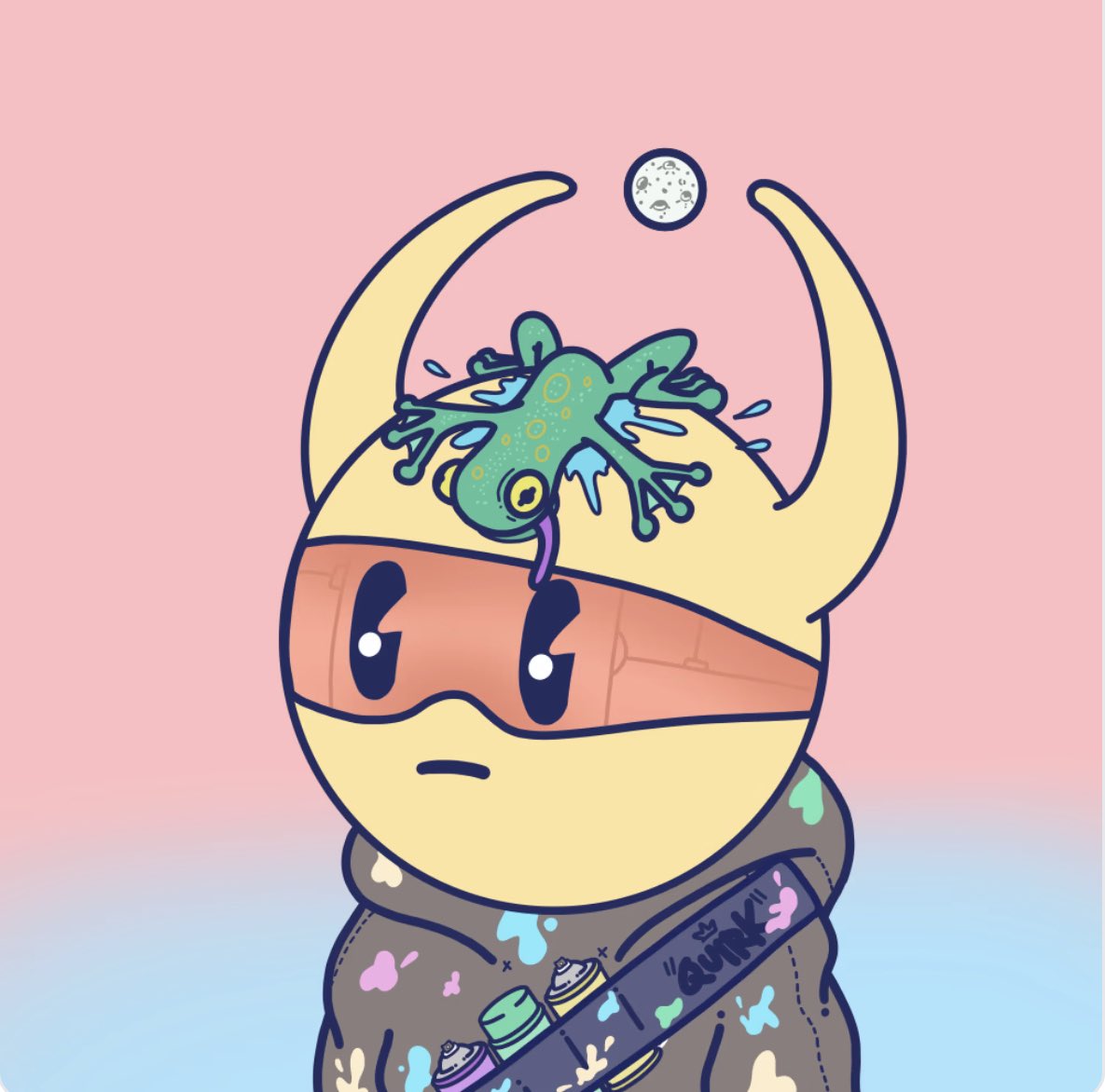 WoozyPelican's tweet photo. Back into @quirkiesnft with a new ‘Ling

LFQ @SyntribosStable @OneAndOnlyPapii @princessashleiv 🦑

Love the 🐸 head 🟩 and color blast 🌈 https://t.co/WAjw3XOd1q