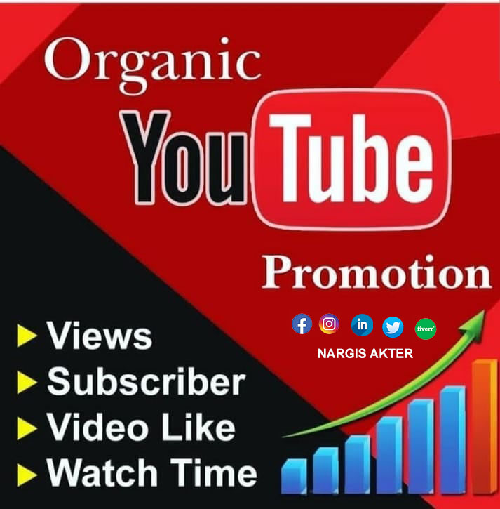 Organically drive more traffic to your content via popular Social media.
I will initiate High-Quality backlinks for your video &amp; channel which will be extraordinary support to reach more audiences
#youtubeorganicpromotion
#VideoViral 
#youtubechannel
#videos