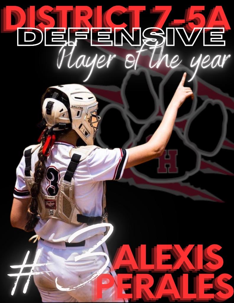 Congrats to ⁦<a href="/AlexisPerales23/">Alexis Perales</a>⁩ for being named the Defensive player of the Year for our district. ⁦<a href="/GCISD_Athletics/">GCISD Athletics Dept.</a>⁩