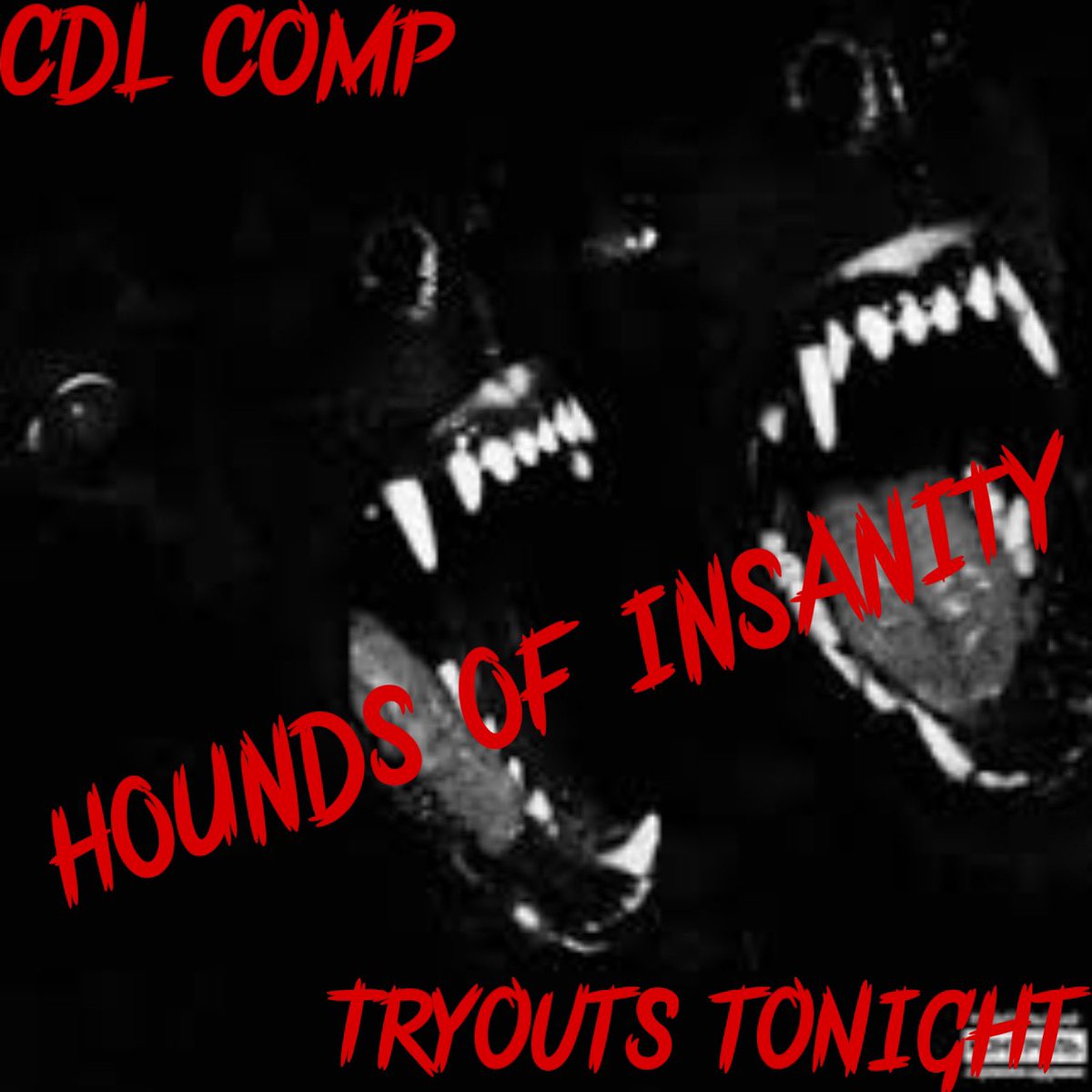 HOUNDSINSANITY's tweet photo. HOI COMP CDL TRYOUTS TONIGHT!! 

HERE ARE THE TIMES FOR EACH TIME ZONE AS FOLLOWED: 5:30pm EST / 4:30pm CT / 3:30pm MST / 2:30pm PST / 12:30 HAST

We can't wait to see you all participants there🔥 “Stay Insane” https://t.co/kXpnuytmhc