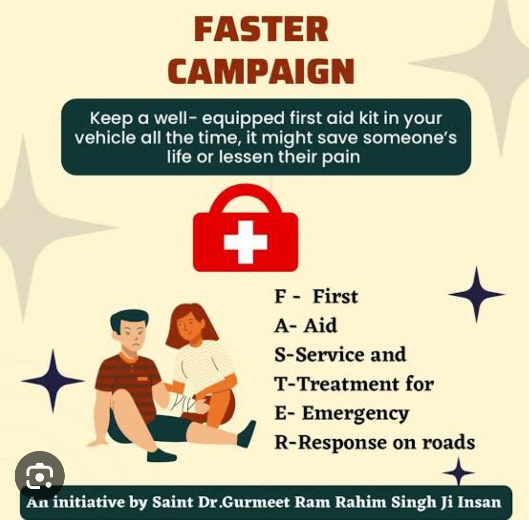 In a road accident, immediate attention can be crucial in saving lives of injuries sustained. With an intent to provide basic medical attention to road accident victims, the true social reformer Saint Gurmeet Ram Rahim Ji started FASTER Campaign
#SaveLivesWithFASTER