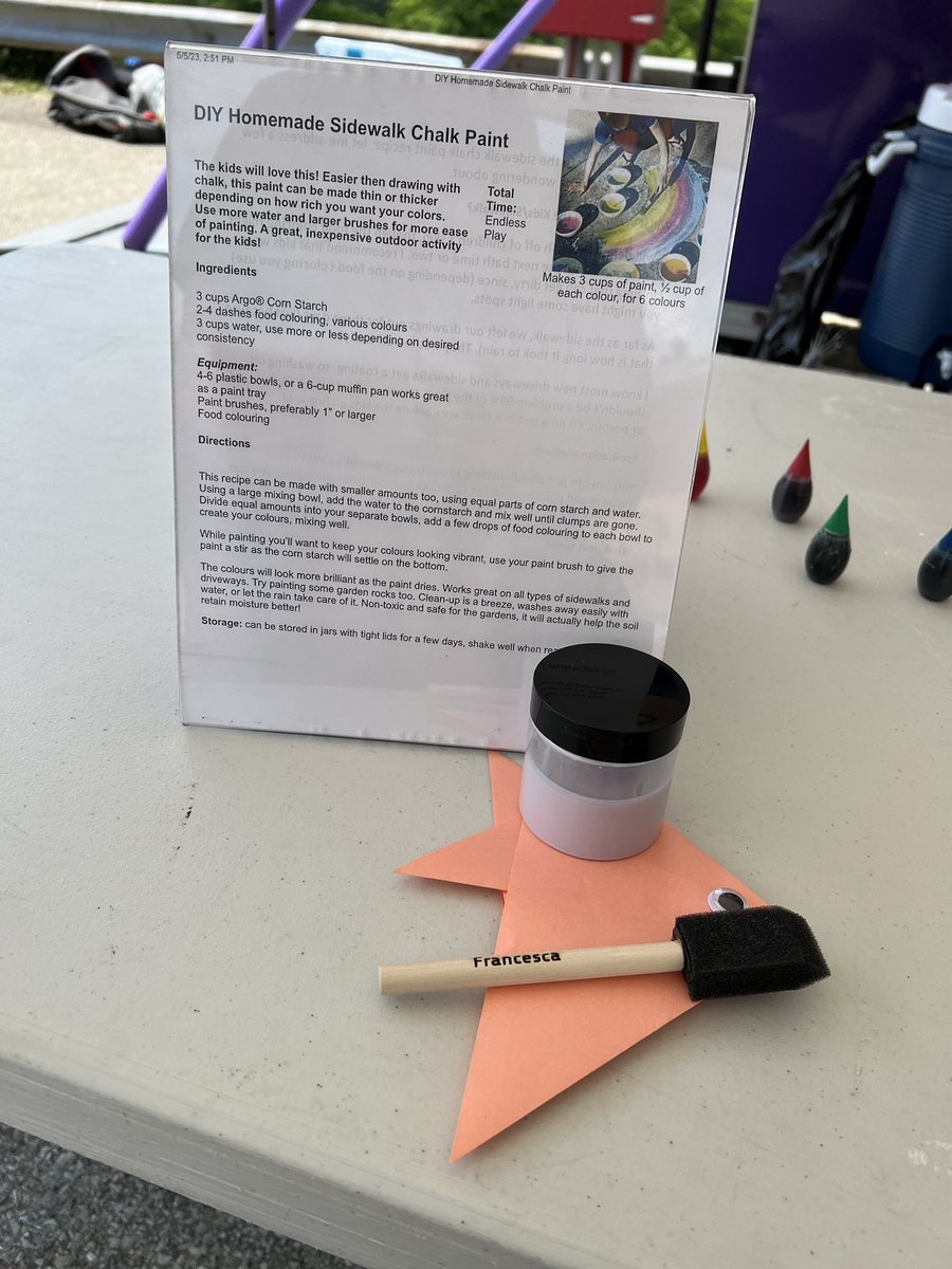 JaneenPeretin's tweet photo. We’re here at @baldwinbourough for Community Day 2023! We’re making homemade sidewalk chalk, origami fish, and we have a few giveaways! Stop by before 4 and wish @WESTechLady a happy retirement! 💜 https://t.co/v603P6ggzw