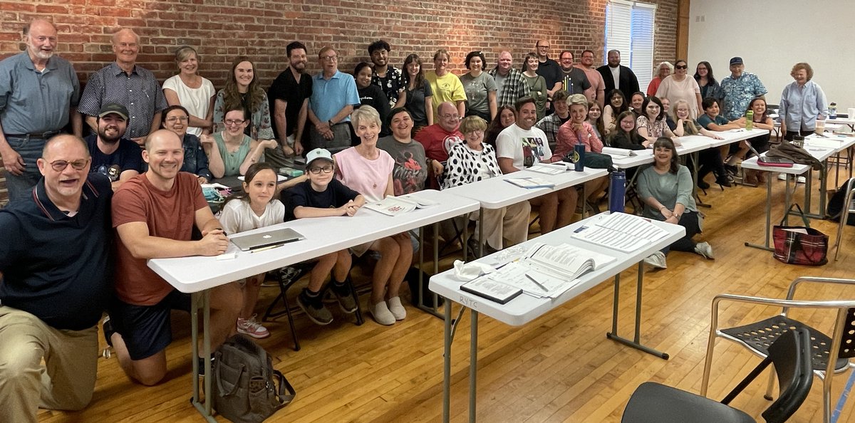 RSVPTheatre's tweet photo. The kazillion merry cast members at the initial script read-through of RSVP’s upcoming production of Meredith Willson’s THE MUSIC MAN, opening July 28 at Asheboro’s Sunset Theatre. Details: https://t.co/LpxEmoOFsN https://t.co/CHwJ1c1j1f