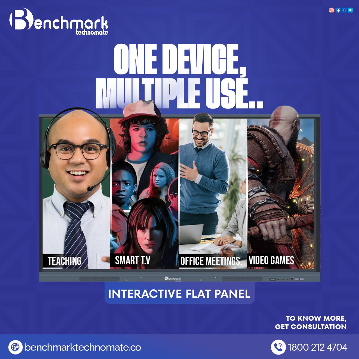 bmtechnomate's tweet image. Benchmark Interactive Flat Panel: One device, many uses.
.
.
.
Get Consult by us about the product:(1800 212 4704)
.
.
.
#InteractiveFlatPanel #VisualTechnology #moderneducation #DigitalLearning
#FlatPanel #FlatScreen #4KTV #UltraHD #smartlearning #flatscreen #digitallearning