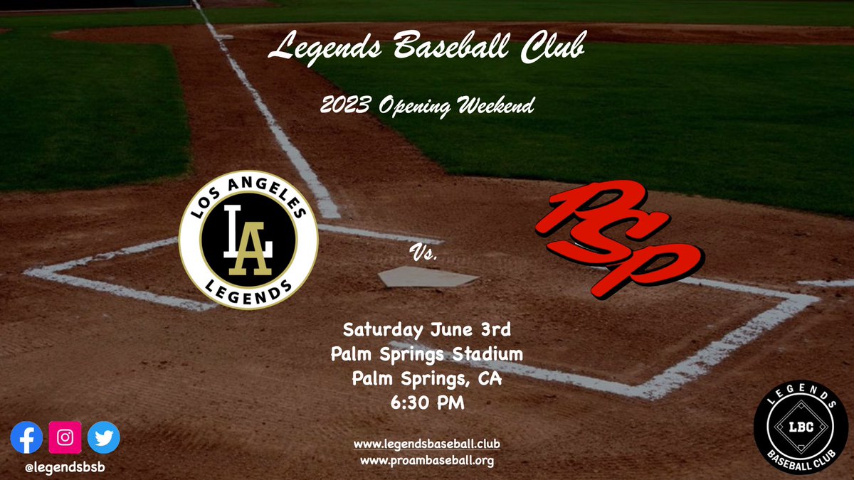A special night as we introduce the LA Legends to the collegiate summer baseball world in Palm Springs! 

#Legendary 🌇