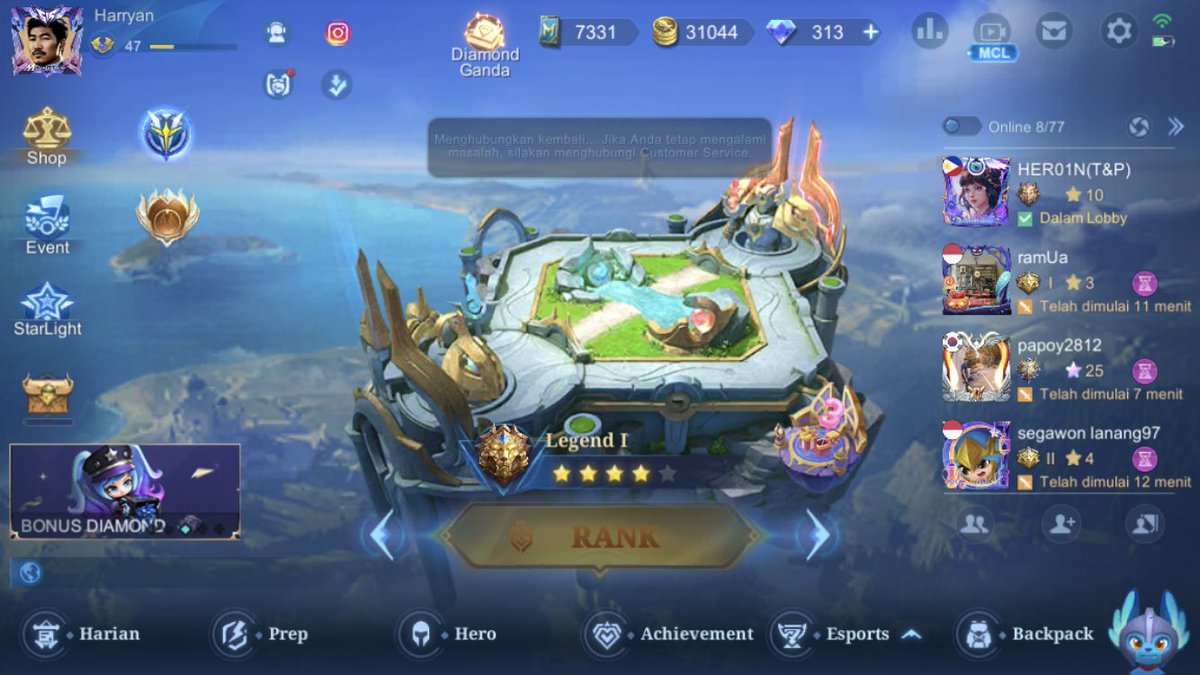 Harryan__'s tweet photo. @MobileLegendsOL lagi error kah? Padahal udh dicoba pake wifi sama paket data ttp aja? Auto afk, udh gabisa join lagi https://t.co/rOQZmnHrAb