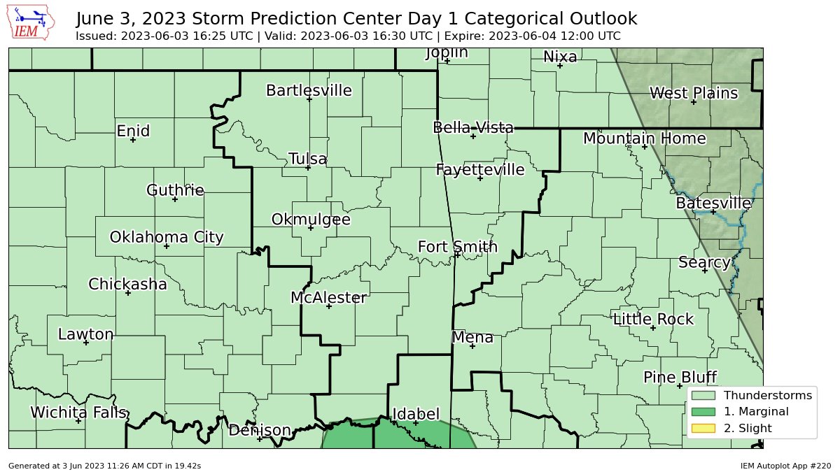 + Noaa weather alerts.. on Twitter "SPC issues Day 1 Marginal Convective Risk at Jun 3, 1625z