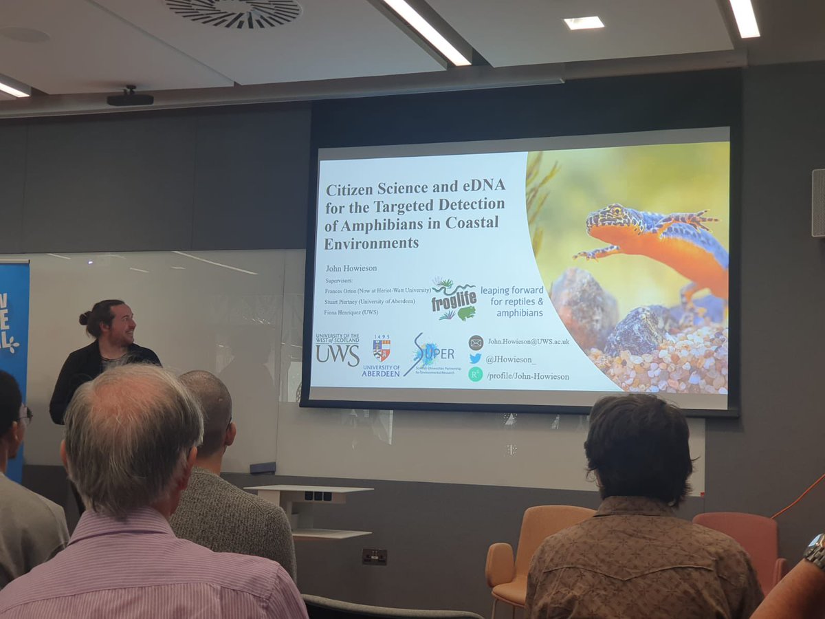 JHowieson_'s tweet photo. Enjoyed presenting my work on amphibian eDNA at the Scottish herpetology meeting as part of @GlasgowSciFest always a pleasure to get in a room with a group of amphibian and reptile enthusiasts! https://t.co/3QUSJ7GXiQ