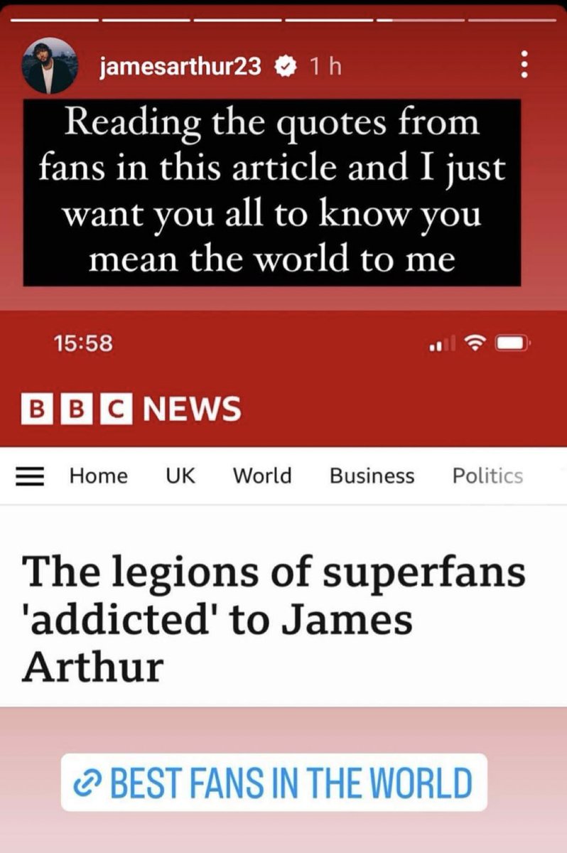 AdClarko's tweet image. Spotify’s 77th most streamed artist James Arthur enjoyed reading my work today. Peaked. Retiring. Doesn’t get better than this. I’m joining the #jarmy
