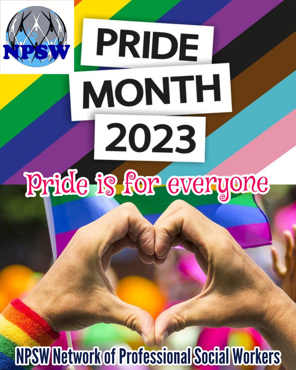 Happy Pride Month 2023! Pride is for everyone Love is Love #Pride #PrideMonth #Pride2023 #PrideFlag #LGBTQIA #LGBTQPrideMonth #lgbtqpride #SocialWorkers #NPSW #NPSWGlobal @NPSW @IFSW @nasw @AASW_ @CASW_ACTS @BASW_UK @CSocialWorkEd @ASWB @EthicalSWR @JobsSocialwork @austingiltus