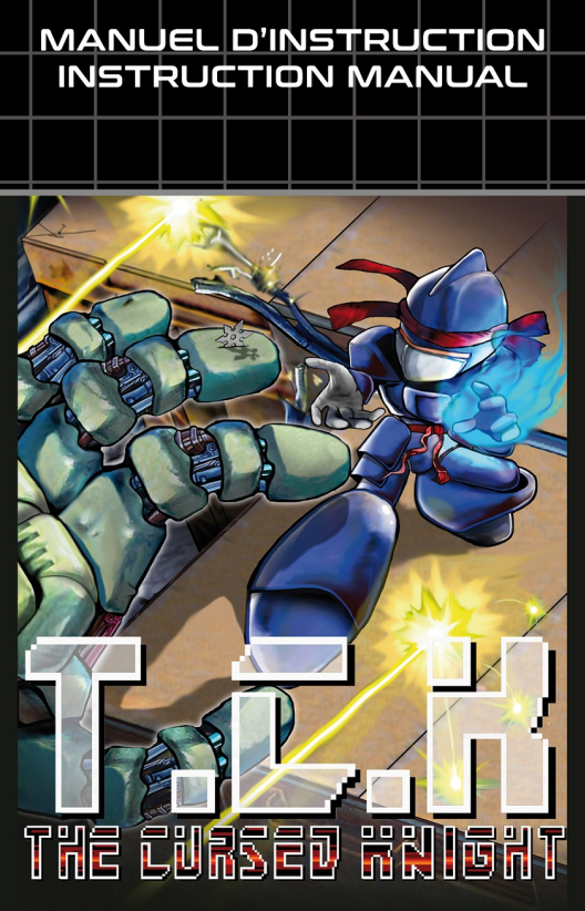 EastXTwitch's tweet photo. Here's the cover of the digital instruction manual for THE CURSED KNIGHT, a Sega Genesis/PC game released by @TKthegame in 2022. I backed the game on Kickstarter but still need to play it! #TheCursedKnight #SegaGenesis https://t.co/Id6cPtjyaa