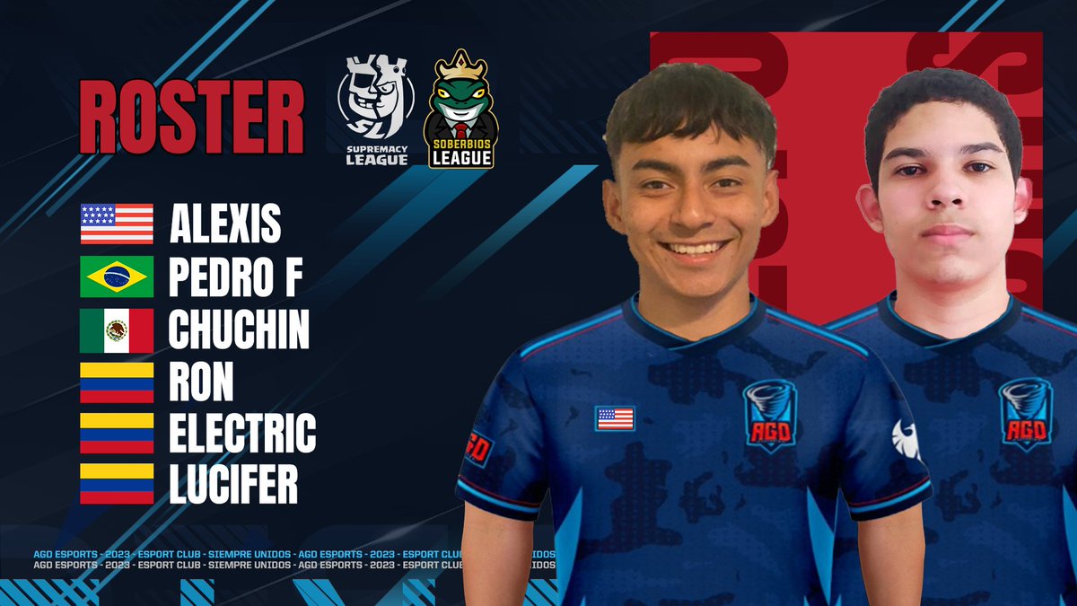 AGD_eSports's tweet photo. #CR β’ PresentaciΓ³n
Les presentamos el roster con el cual iremos a esta primer clasificatoria, vamos a darlo todo para ir a por esa ansiada clasificaciΓ³n! π€ π
π β’ @CR_Supremacy β’ @SoberbiosLeague
#GoAGD
#AGDSiempreUNIDOS
#AGDSiempreFuerte https://t.co/ioEqe2V0Yb