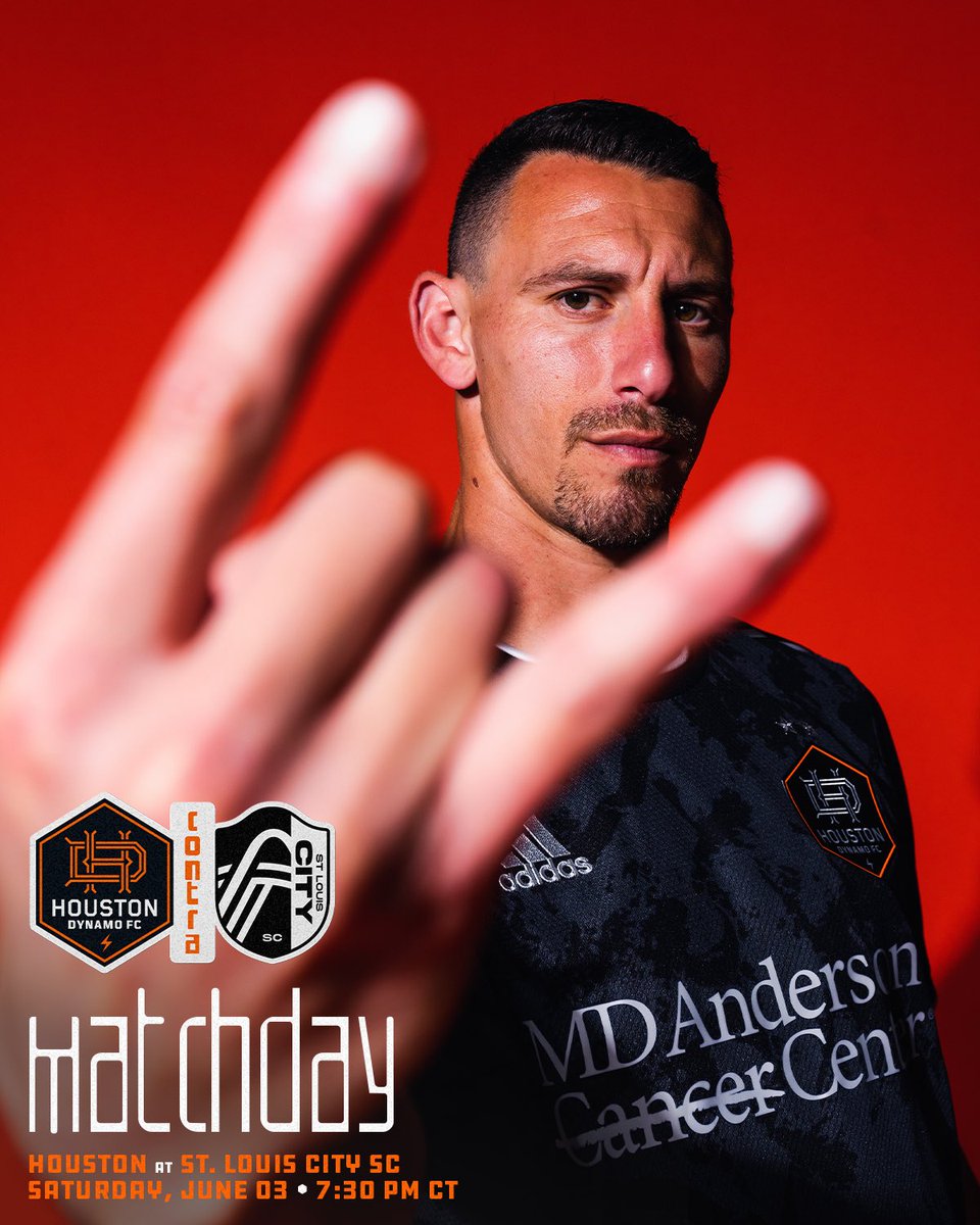 H-Town, it’s 𝐌𝐀𝐓𝐂𝐇𝐃𝐀𝐘!🤘

🆚 St. Louis CITY SC 
🏟 @stlCITYPARK 
⏰ 7:30 PM CT
📺 @AppleTV

#HoldItDown  | #MLSSeasonPass