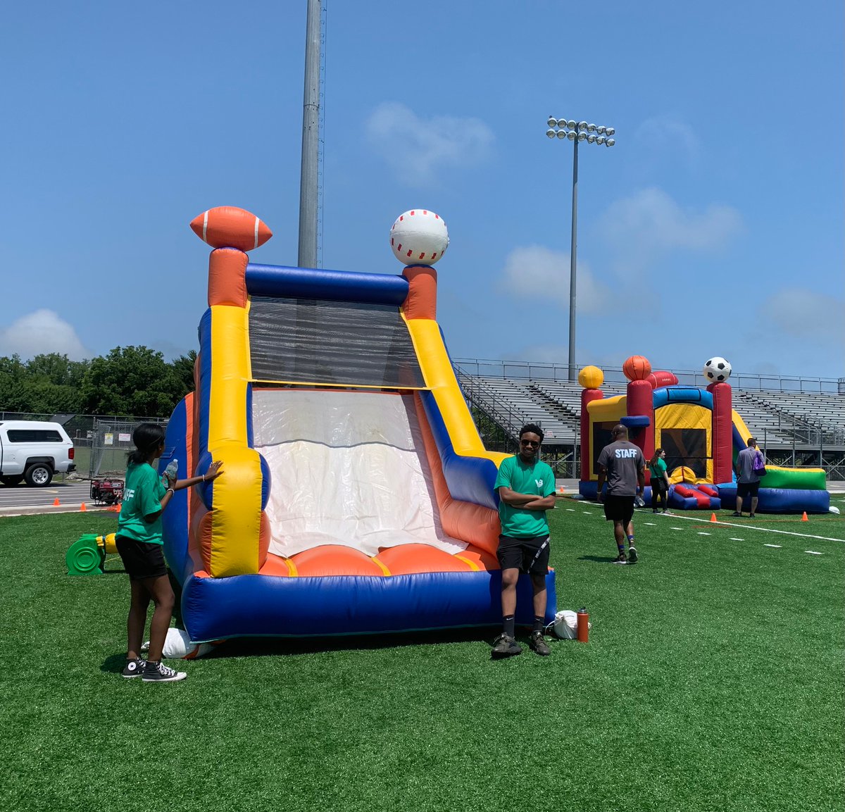 Happening now, the <a href="/vbschools/">VBSchools</a>  health and wellness fair. Come find me at the inflatables and other games.
