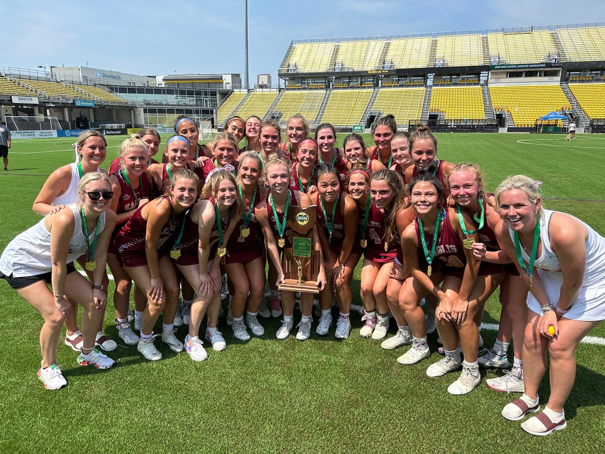 BishopWatterson's tweet photo. Congratulations to our girls lacrosse team, 2023 DII STATE CHAMPS! The Eagles defeated Hathaway Brown 10-8 in the championship game today at Crew Stadium. Way to go Eagles! 🦅❤️❤️❤️ https://t.co/nsudNCEOZi