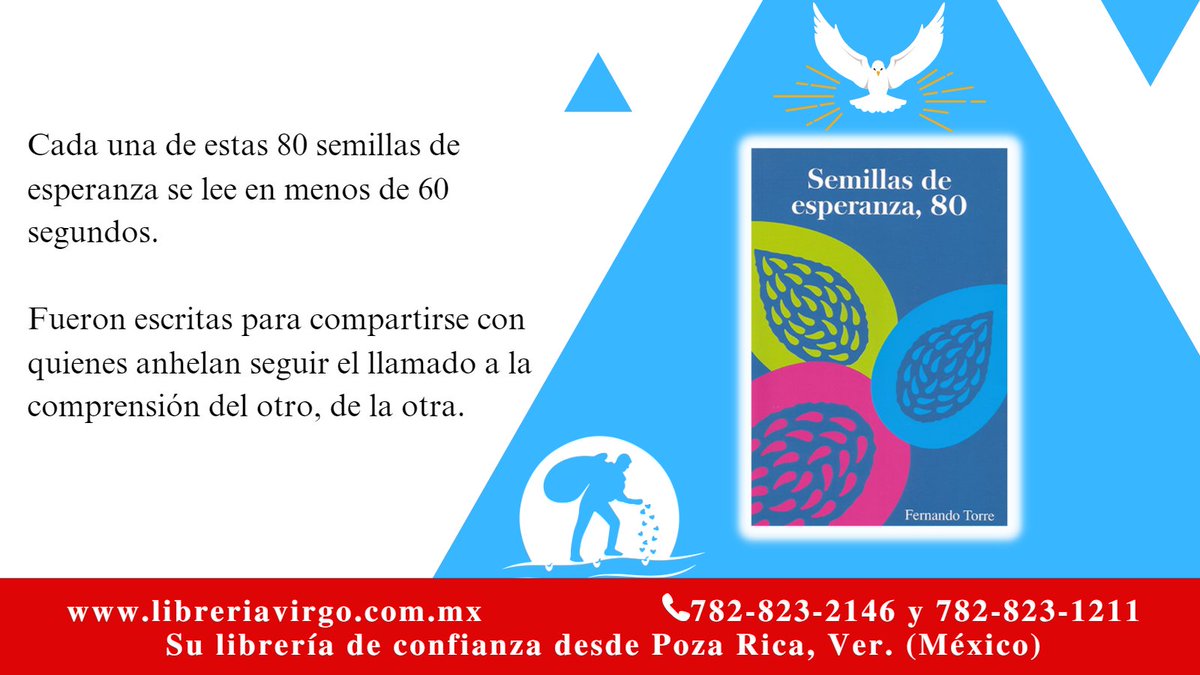 libreriavirgo's tweet photo. Junio, mes del Libro Católico
En cada una de los 80 textos que componen Semillas de esperanza, Fernando Torre explora, a partir de un elemento cotidiano, cómo ese hecho cobra significado en nuestra vida.
📷📷 https://t.co/7K2l5mIHr2 https://t.co/1xk1jGqdHn
