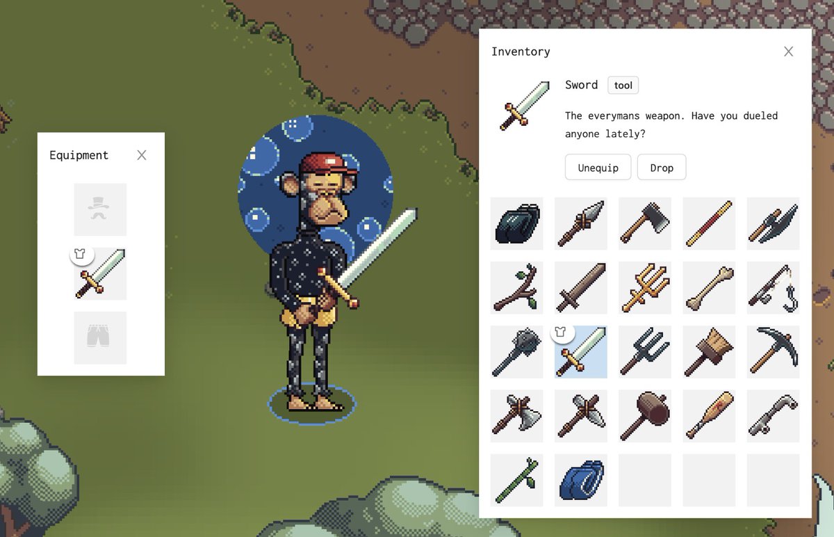 ApeReunion's tweet photo. Pick your your items carefully 🪧👾#Reunion #MMORPG https://t.co/oa40YkBBBg