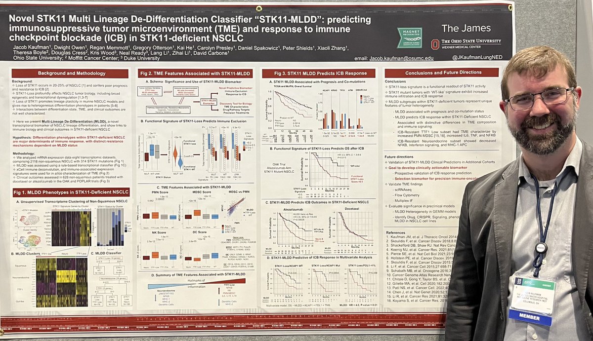 JKaufmanLungNED's tweet photo. Poster presentation went great! Thank you @lcfamerica @Pelotonia @sitcancer for your support of my work!! And thank you @OSUCCC_James @OhioStatePIIO - amazing support as an institution and such a wealth of outstanding colleagues and collaborators! https://t.co/sbY1lKREjU