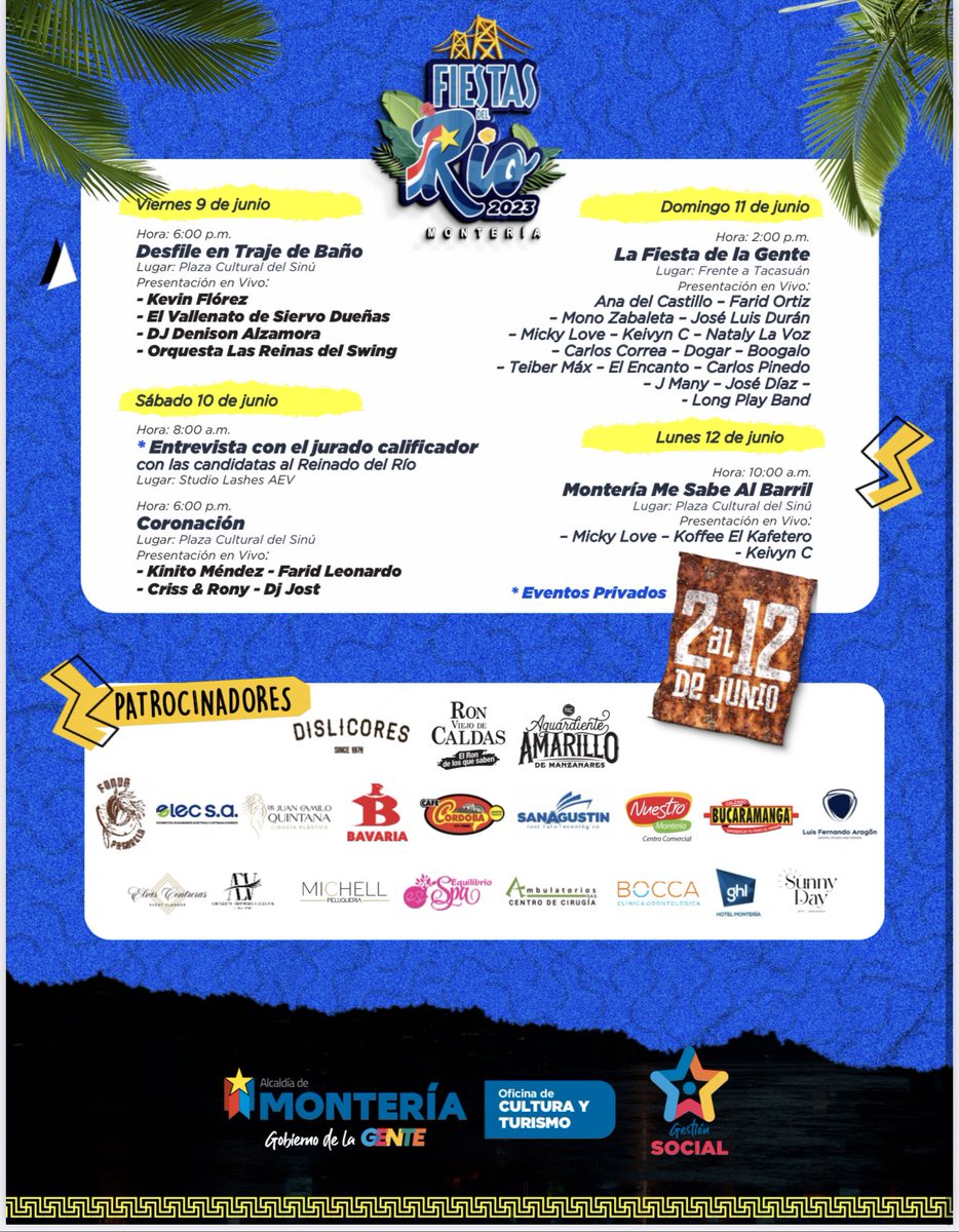 Agéndate con Las Fiestas del Río del 02 al 12 de Junio en #Montería