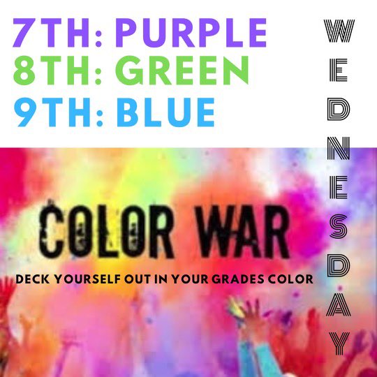 MelissaCardsVB's tweet photo. Theme Days for Camp this year!

Monday- Tie Dye
Tuesday- Hawaiian🌺
Wednesday- Color War (7th-9th see the other picture for your colors!)🩷🧡💚💙💜
Thursday- Cardinal Pride Camp Shirt (which you will get next week!)

See you all Monday! https://t.co/FnF4TDdAwX
