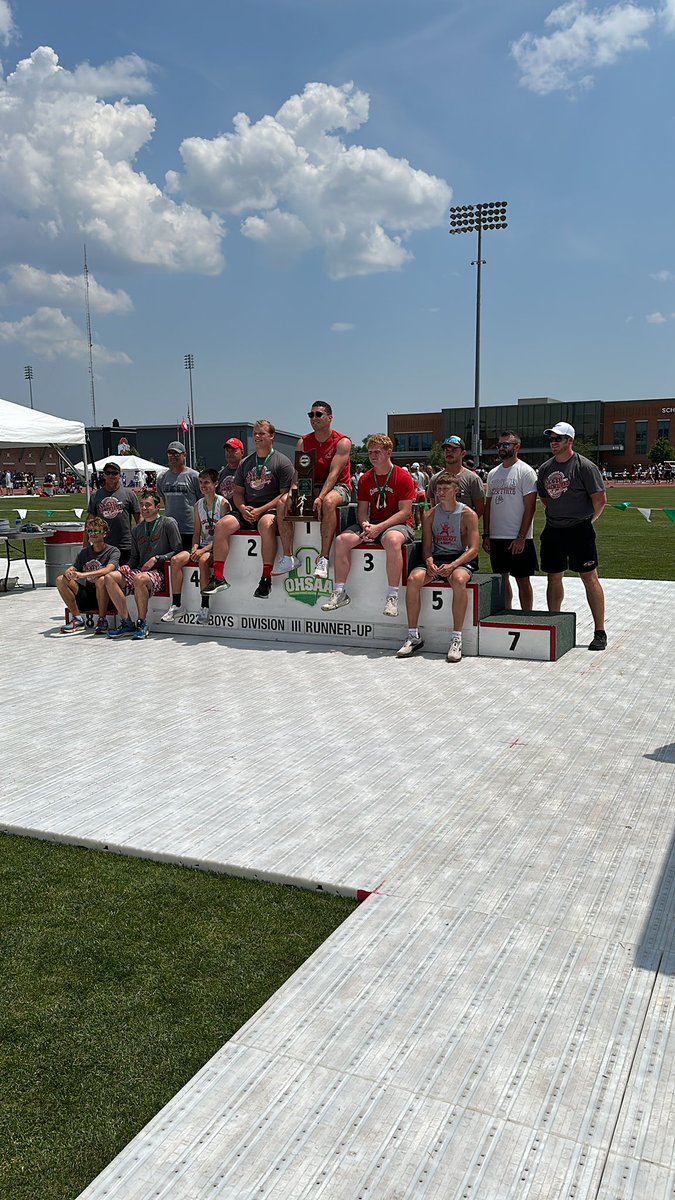 WOSNScores's tweet photo. For the third time in program history and the first time since 2007, the Columbus Grove boys track team takes home a Div. III State Runner-Up Trophy! https://t.co/DlmrTOeKrZ